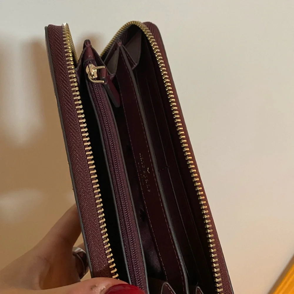 Kate Spade Burgundy and Pink Floral Wallet - Picture 3 of 4